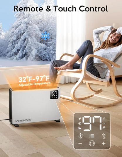 Calentador eléctrico silencioso, calentador de pared de 1500 W de calentamiento rápido. 
