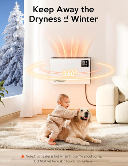 Calentador eléctrico silencioso, calentador de pared de 1500 W de calentamiento rápido. 