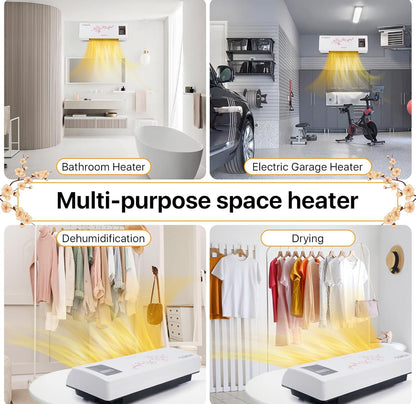 Calentador de pared, calentador eléctrico para dormitorio, calentador eléctrico de 1400 W, pantalla LED, termostato ajustable 