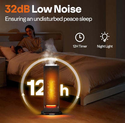 Calentador de espacio con humidificador, calentador eléctrico para uso en interiores. 