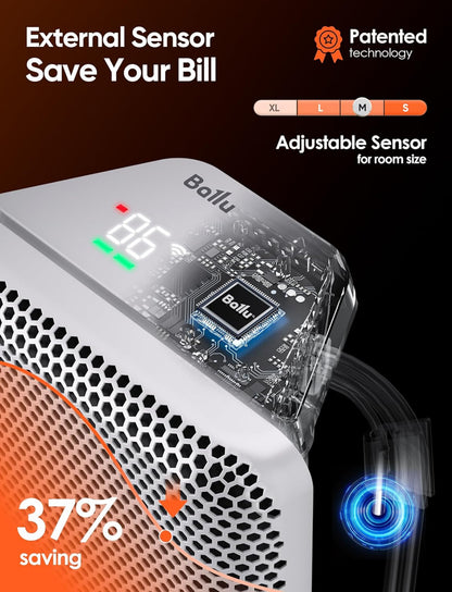 Calentador de espacio infrarrojo de mica para uso en interiores, calentador de panel eléctrico de 1500 W con termostato de programa, control de aplicación Wifi 