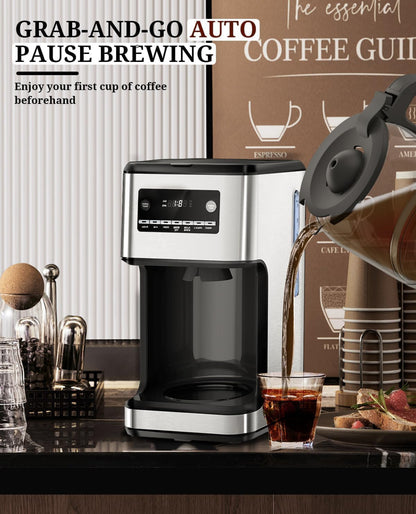 Cafetera programable de 14 tazas con filtro reutilizable y mantener la placa caliente