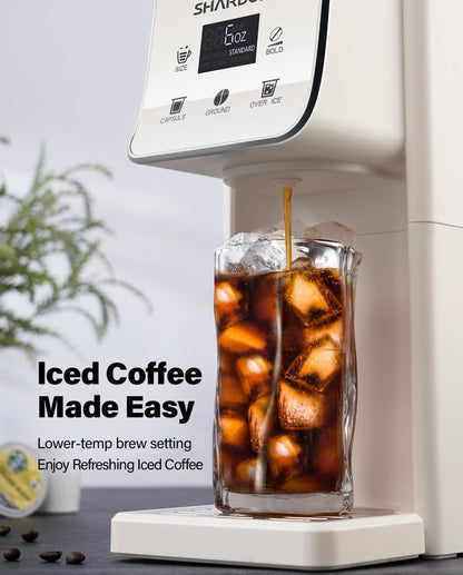Cafetera caliente y helada con ajuste llamativo, cafetera de una sola porción para taza 