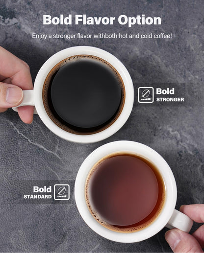 Cafetera caliente y helada con ajuste llamativo, cafetera de una sola porción para taza 