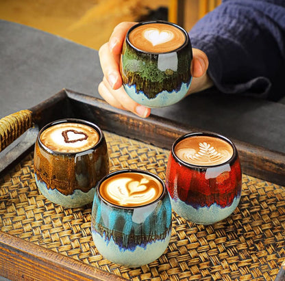 Tazas de cerámica para café expreso, tazas de té pequeñas, tazas de degustación, taza mate de cerámica (2 x 3 onzas 