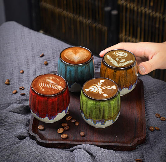 Tazas de cerámica para café expreso, tazas de té pequeñas, tazas de degustación, taza mate de cerámica (2 x 3 onzas