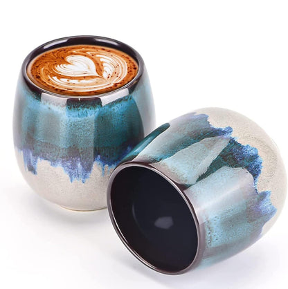Tazas de cerámica para café expreso, tazas de té pequeñas, tazas de degustación, taza mate de cerámica (2 x 3 onzas 