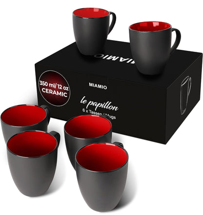 Juego de 6 tazas de café de gres de 12 onzas/juego de tazas 