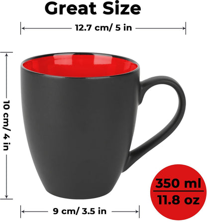 Juego de 6 tazas de café de gres de 12 onzas/juego de tazas 