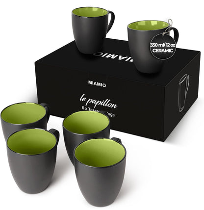 Juego de 6 tazas de café de gres de 12 onzas/juego de tazas 