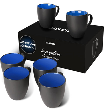 Juego de 6 tazas de café de gres de 12 onzas/juego de tazas 