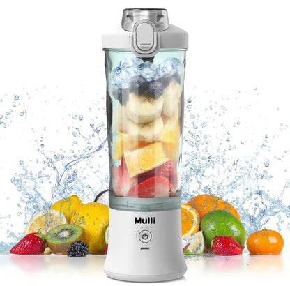 Mulli Licuadora portátil, licuadora personal para batidos y licuados recargables de 20 oz. 