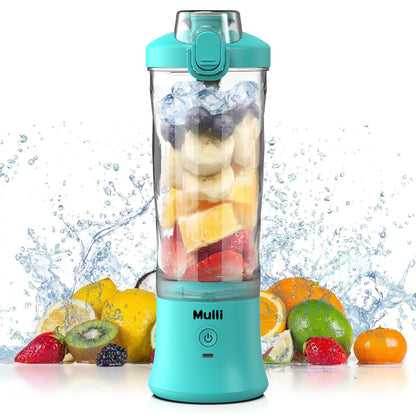 Mulli Licuadora portátil, licuadora personal para batidos y licuados recargables de 20 oz. 