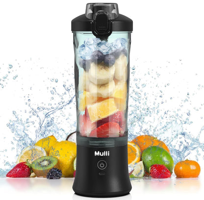 Mulli Licuadora portátil, licuadora personal para batidos y licuados recargables de 20 oz. 