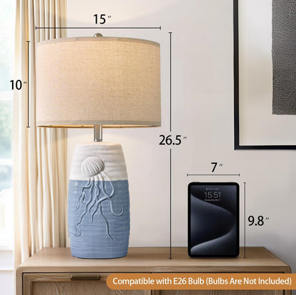 PORTRES Lámpara de mesa moderna de cerámica para sala de estar Lámparas de noche para dormitorio Lámpara de mesa de noche 