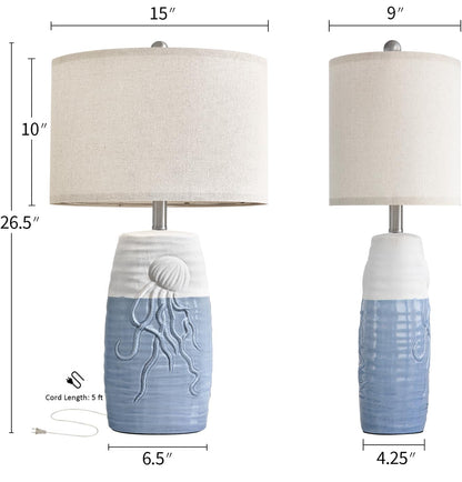 PORTRES Lámpara de mesa moderna de cerámica para sala de estar Lámparas de noche para dormitorio Lámpara de mesa de noche 
