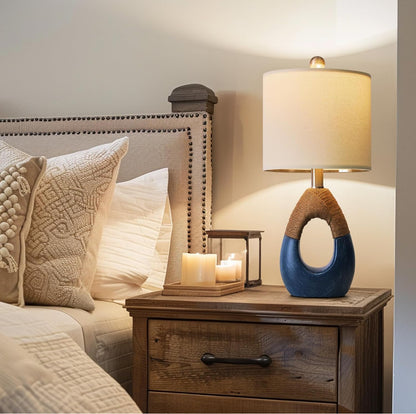 OYEARS Lámpara bohemia de 19 pulgadas para dormitorio, lámpara de noche para mesitas de noche, lámpara de mesa para sala de estar 