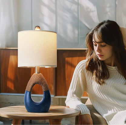 OYEARS Lámpara bohemia de 19 pulgadas para dormitorio, lámpara de noche para mesitas de noche, lámpara de mesa para sala de estar 