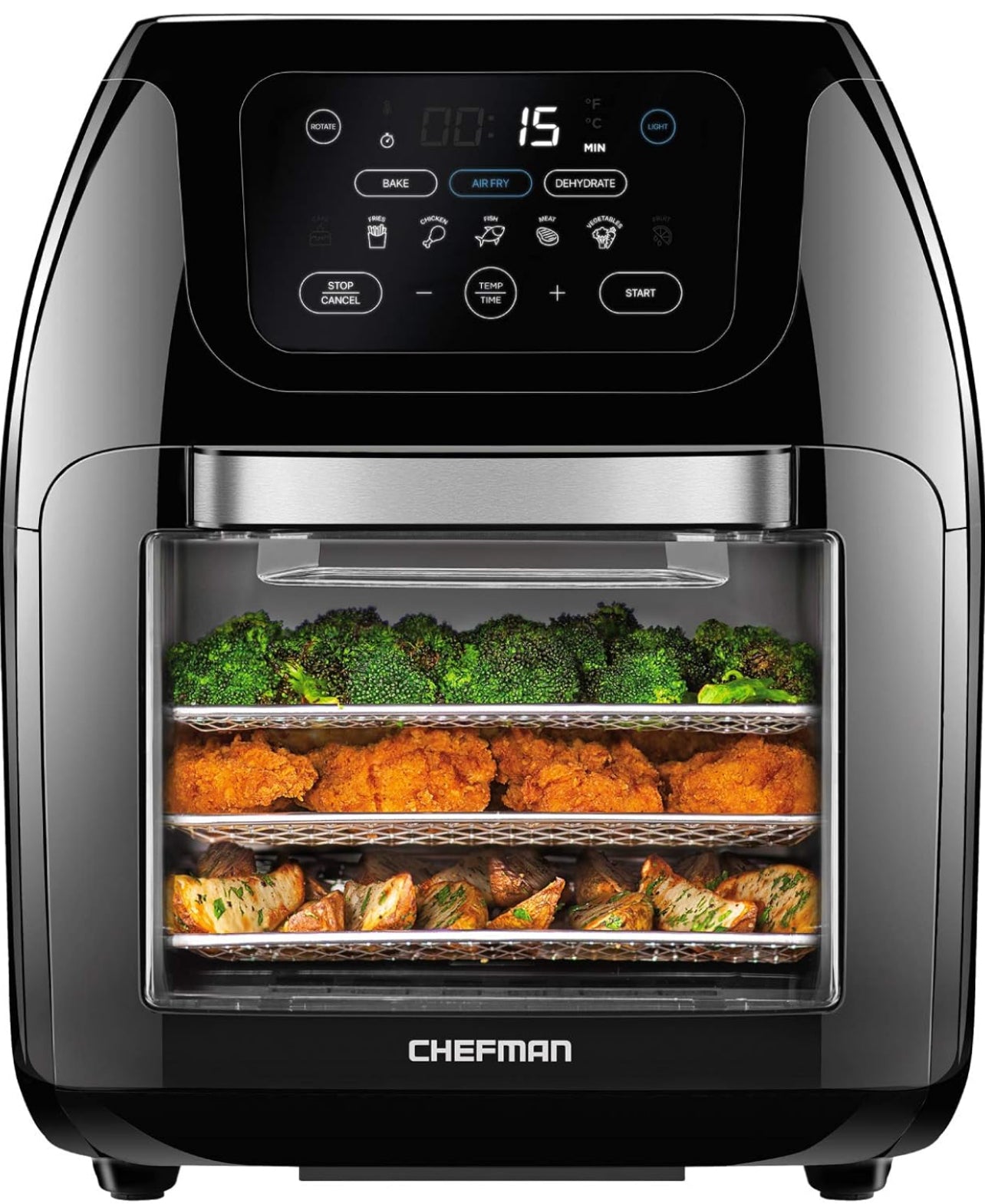 Chefman - Freidora de aire digital multifuncional - Rosticero, deshidratador, horno de convección 