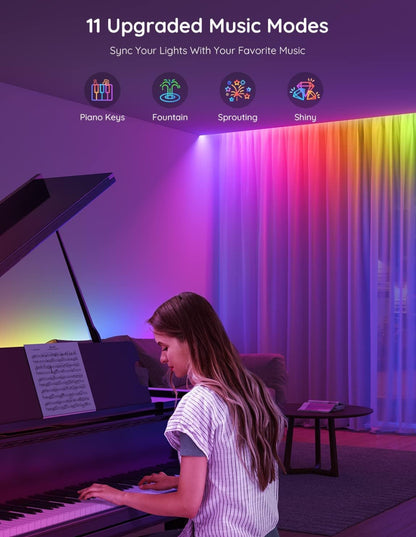Govee - Tira de luces LED inteligentes RGBIC que cambian de color, 16.4 pies, control mediante aplicación 