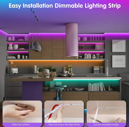 Tenmiro Luces LED para dormitorio de 100 pies (2 rollos de 50 pies) 