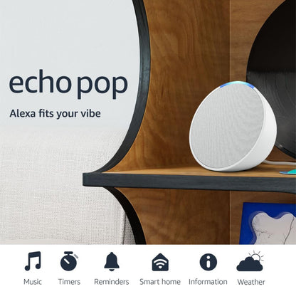 Amazon Echo Pop (modelo más reciente), Parlante inteligente y compacto con sonido definido y Alexa, Verde azulado 