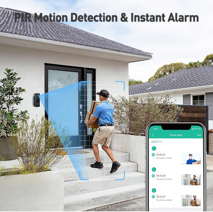XTU Timbre inalámbrico sin suscripción, timbre de vídeo 2K con timbre, audio de 2 vías, alerta instantánea, detección humana, visión nocturna, Wi-Fi 2.4G 
