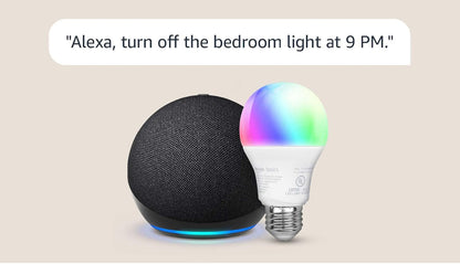 Echo Dot con bombilla inteligente de color Amazon Basics