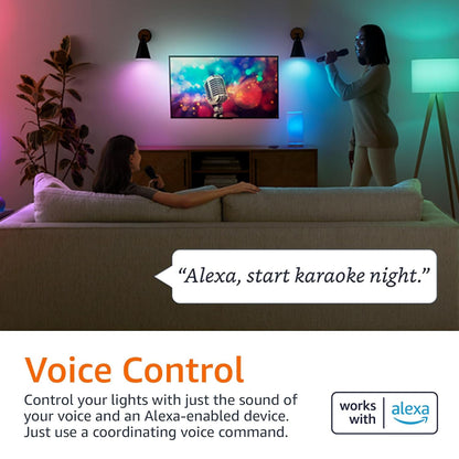 Echo Dot con bombilla inteligente de color Amazon Basics