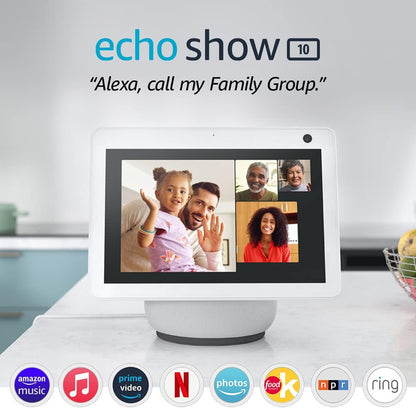 Echo Show 10 (3.ª generación) con certificado restaurado | Pantalla inteligente HD con movimiento y Alexa 