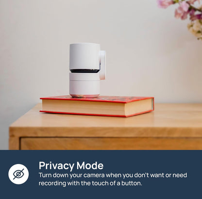 Cámara de seguridad para el hogar con panorámica/inclinación para interiores, enchufe de 360°, visión nocturna, Wi-Fi 