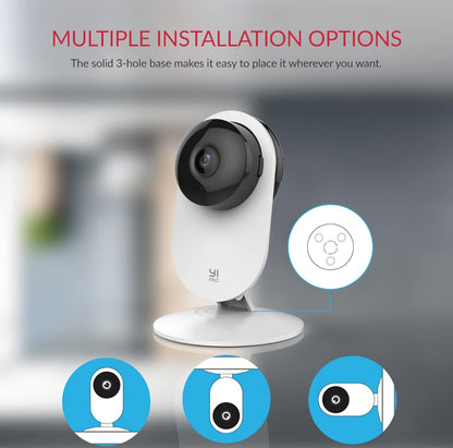 YI Cámara de seguridad para el hogar Pro 2K, cámara interior con cable de 2,4 GHz con persona, vehículo, detección inteligente de animales, aplicación de teléfono, compatible con Alexa y Google 