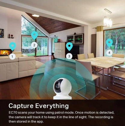 Kasa - Cámara de seguridad inteligente para interiores Pan/Tilt, cámara HD de 1080p, de 2,4 GHz con visión nocturna, detección de movimiento para el monitor del bebé y las mascotas 