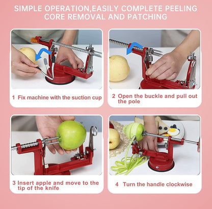 Pelador de manzanas, pelador de acero inoxidable para cortar manzanas, duradero y resistente, aleación de magnesio fundido a presión 