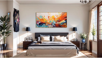 Arte de pared enmarcado, lienzo abstracto para sala de estar, oficina, dormitorio, comedor 