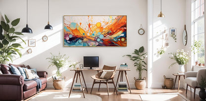 Arte de pared enmarcado, lienzo abstracto para sala de estar, oficina, dormitorio, comedor 