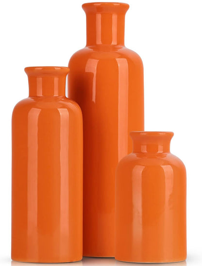 Juego de jarrones de cerámica de colores variados para 3, decoración minimalista moderna. 