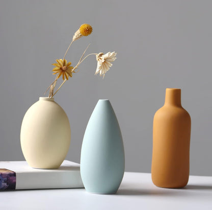 Abbittar Juego de 3 jarrones de cerámica, estilo minimalista para decoración rústica del hogar