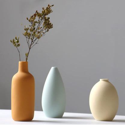 Abbittar Juego de 3 jarrones de cerámica, estilo minimalista para decoración rústica del hogar