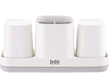 Soporte para cepillos de dientes con taza para cepillos de dientes. 