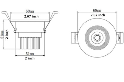 LightingWill Downlight LED regulable de 2 pulgadas, luz de techo empotrable COB de 3 W, blanco ultra cálido 2700 K 