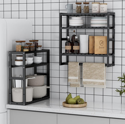 PPN Toallero de baño, estantes de almacenamiento sobre el inodoro con toallero, 100% bambú 
