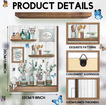 Xuhal Decoración de pared de baño rústica para baño, arte de pared de madera para relajarse, remojar y respirar, letrero de madera 
