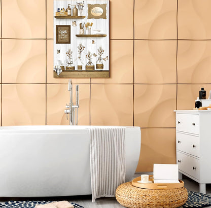 Xuhal Decoración de pared de baño rústica para baño, arte de pared de madera para relajarse, remojar y respirar, letrero de madera 