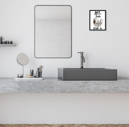 Biufo Arte de pared, con citas inspiradoras, enmarcado, decoración en lienzo blanco y negro para baño (8 x 10 pulgadas) 