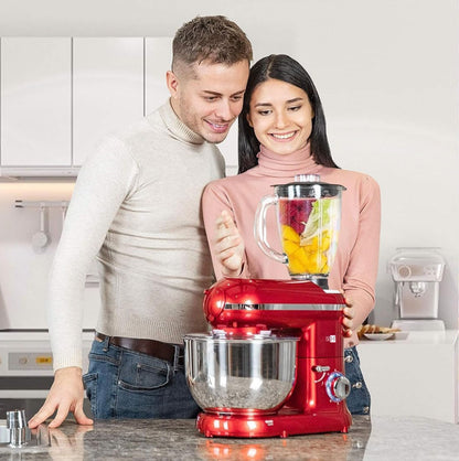VIVOHOME Batidora multifuncional 3 en 1 con cuenco de acero inoxidable de 6 cuartos de galón 