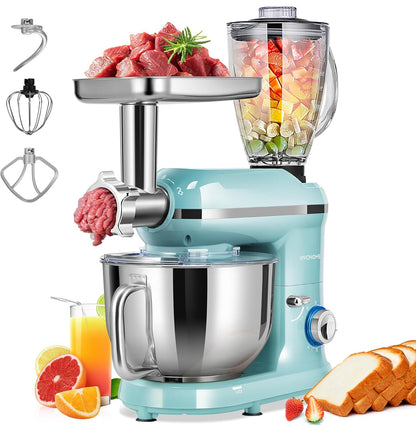 VIVOHOME Batidora multifuncional 3 en 1 con cuenco de acero inoxidable de 6 cuartos de galón 