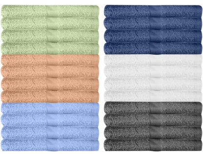 Paquete de 24 toallas para la cara – Superabsorbentes – 100 % algodón – 12 x 12 pulgadas (paquete de 24 toallas para la cara multicolor de 12 x 12 pulgadas) 