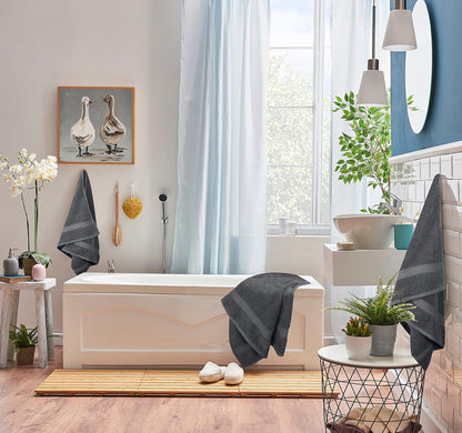 Utopia Towels - Juego de toallas de 8 piezas, 2 toallas de baño, 2 toallas de mano y 4 toallas faciales, 100% algodón hilado en anillo, 600 GSM 