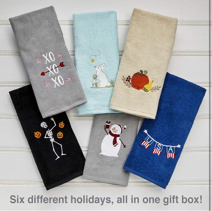 SKL Home Holidays - Juego de toallas de mano de 6 piezas, surtido de 6 unidades